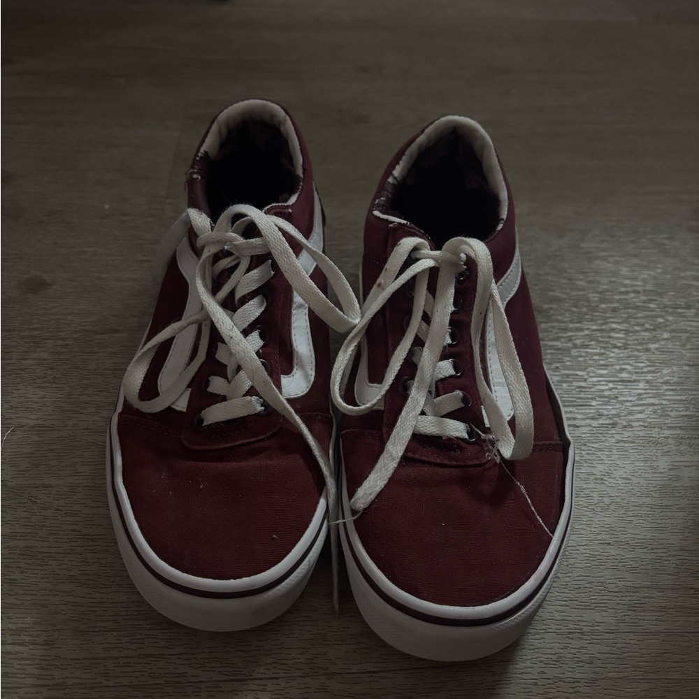 Red Canvas Sneakers with White Laces
